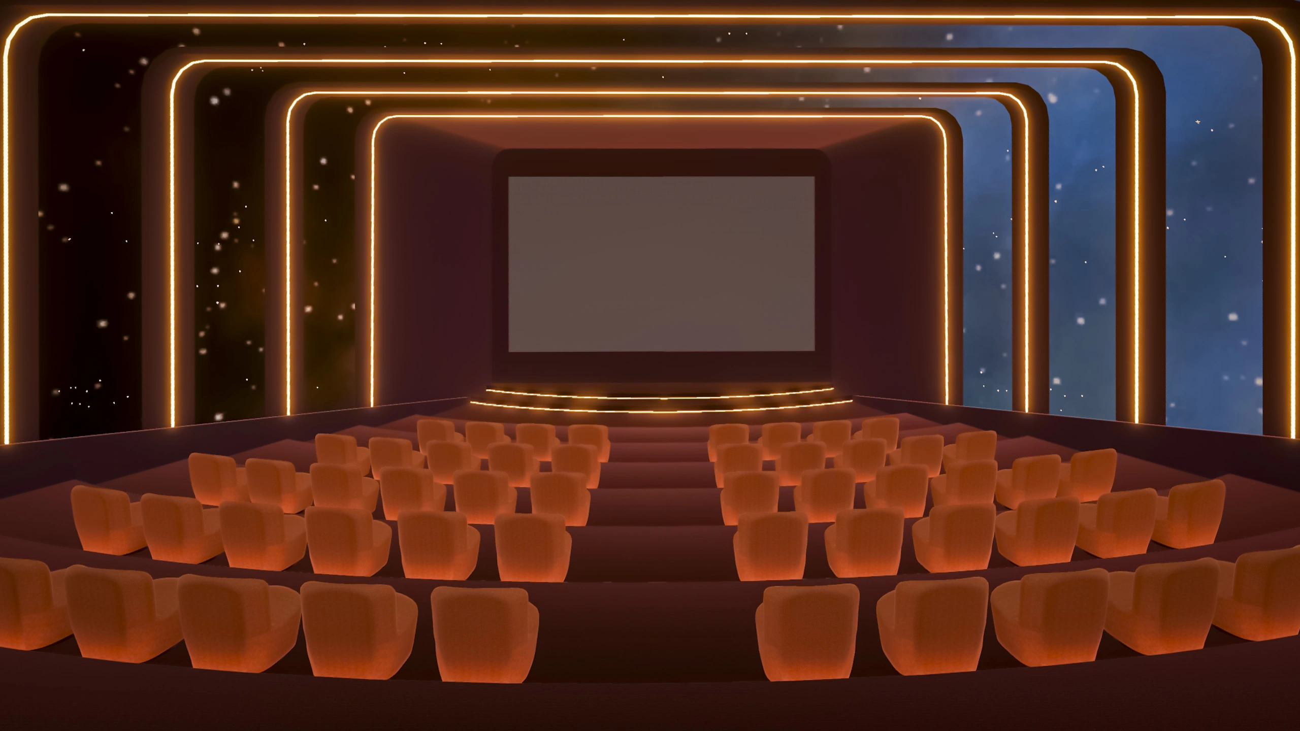 Studio La Gazelle Goodhubs Metaverse VR Space Space Movie Theatre Amber Inside